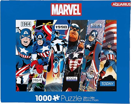AQUARIUS Marvel Captain America - Rompecabezas de 1000 piezas, sin deslumbramiento, ajuste preciso, productos y coleccionables con licencia oficial