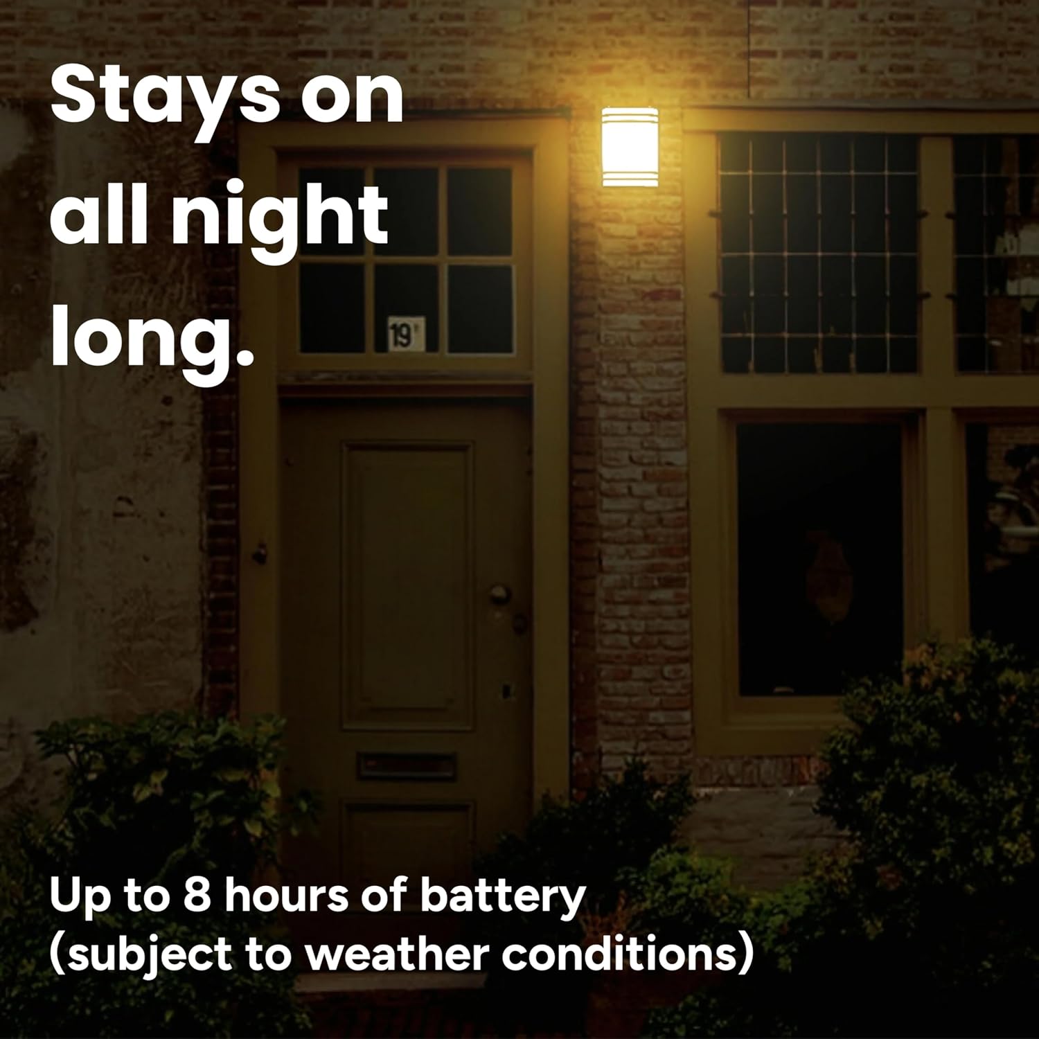 TECHKO Solar Cylindrical Half-Moon Ambient Wall Light - Amber or White Light Modes (1-Pack)