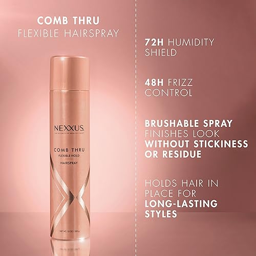 Miniatura 6 de Nexxus Comb Thru - Aerosol para el cabello con acabado en aerosol, espray de volumen, niebla para el cabello, laca ligera para el cabello, 1.5 onzas