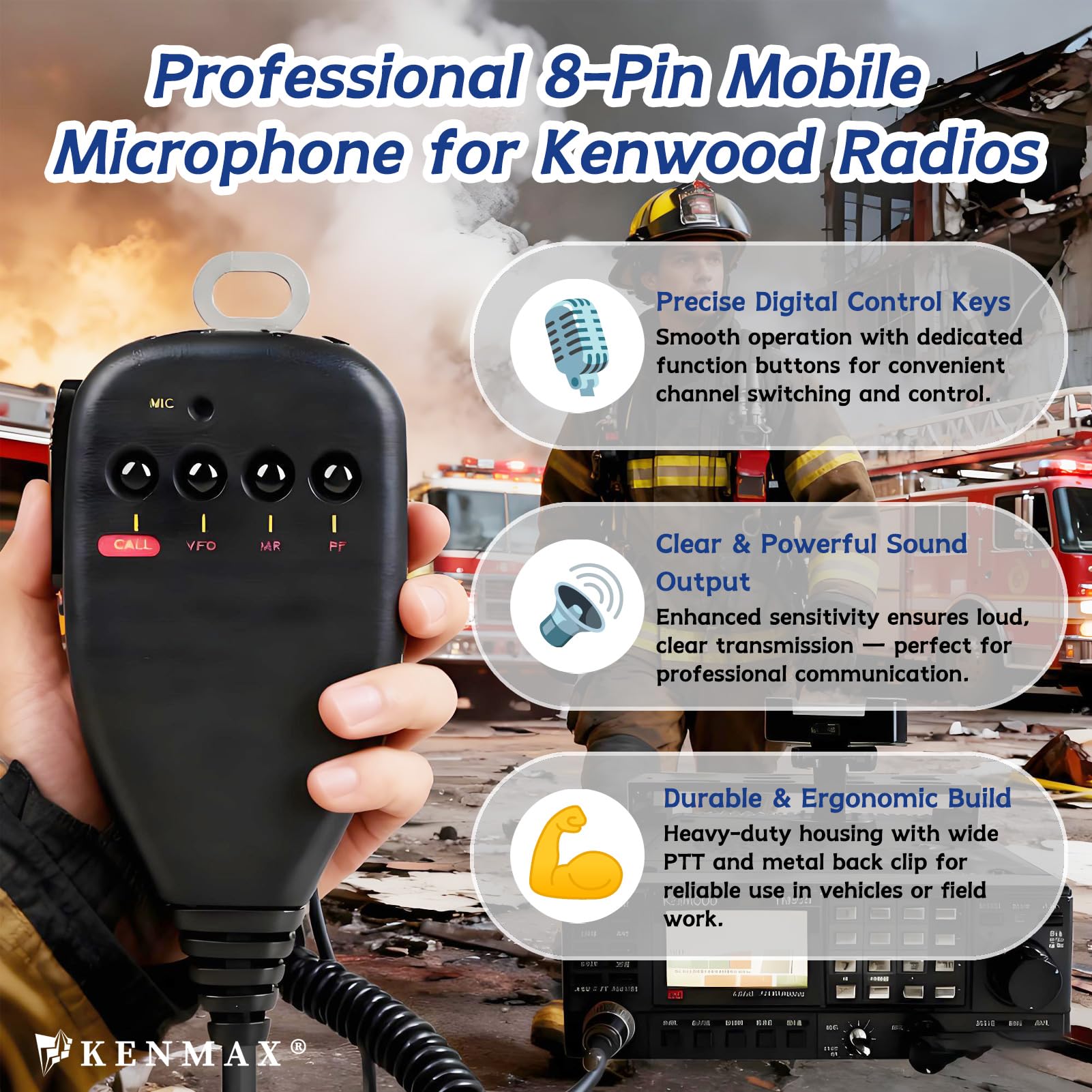 Amazon.com: MC-44 Style 8 Pin Replacement Microphone for Kenwood