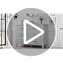 DWVO Farmhouse Wooden Dresser TV Stand with Power Outlet, 6-Drawer Dresser with Large Storage Drawers and Bar Handles, Ideal for Bedroom, Living Room, Hallway, 47.2" x 15.7" x 33.4" - White