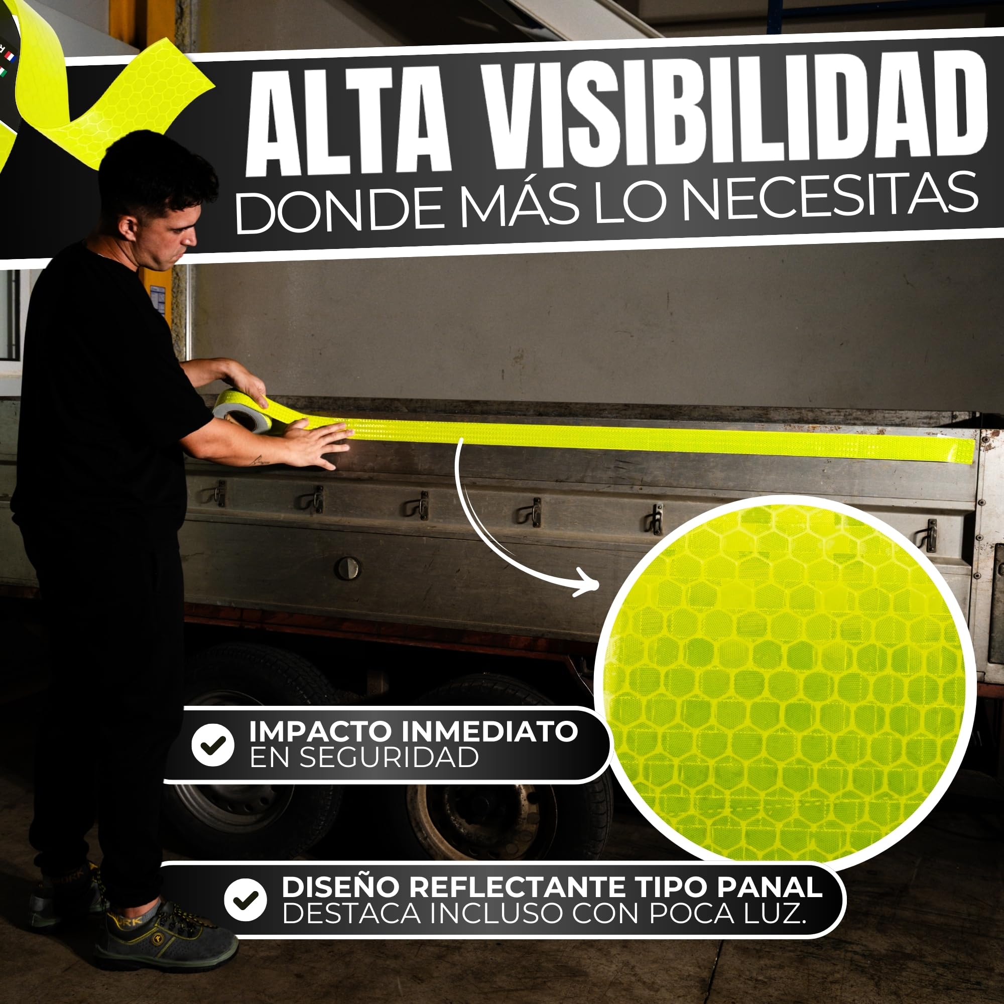 TARGET Cinta Reflectante Adhesiva, Advertencia Señalización Marcaje Alta Visibilidad Peligro Seguridad (FLUORESCENTE, 33 M X 50 mm)