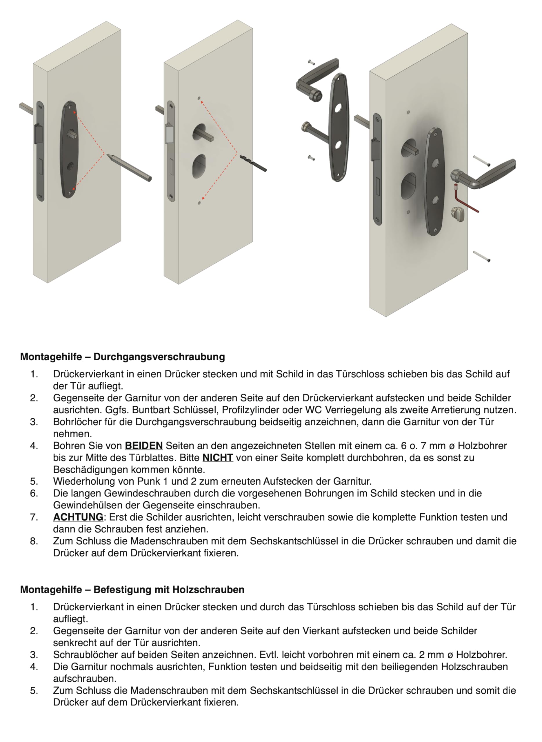 Beschläge Hamburg Türgriffe Türbeschlag Marie C. MMN WC — Türklinke in Bananen Form mit WC/Bad Verriegelung Jugendstil Langschild Metropol für Zimmertüren —Türdrücker für Innentüren in matt vernickelt