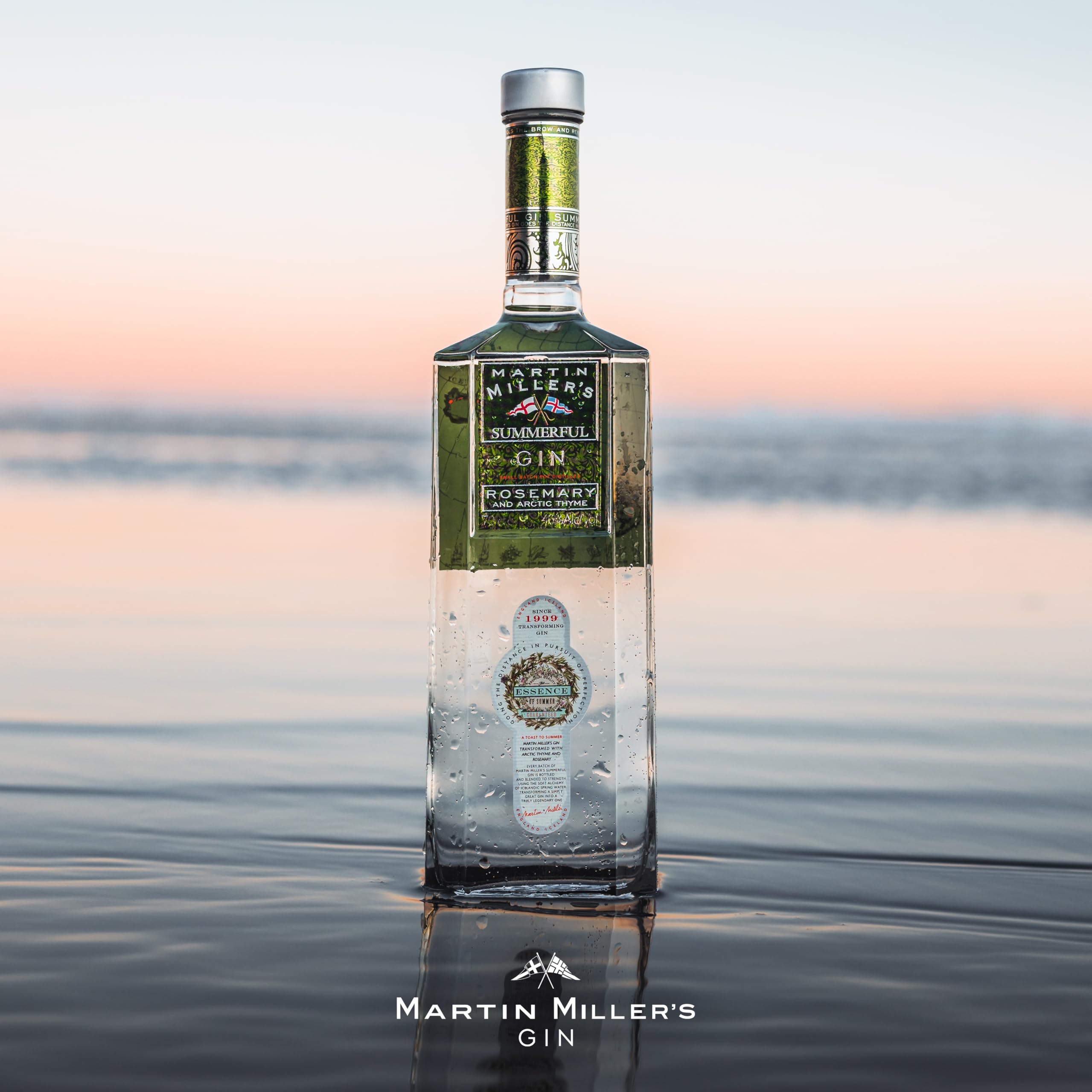 Martin Miller's Summerful Gin - Estuche de Regalo | Ginebra 700 ml + Miniatura | Edición Especial con Botánicos de Primavera y Verano, Refrescante y Aromática, Para Gin Tonic y Cócteles