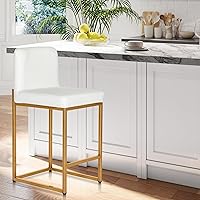 Vista 36 de Sophia & William - Juego de 4 taburetes de bar negros, taburetes de bar modernos de cuero PU de altura de mostrador con respaldo, sillas de isla