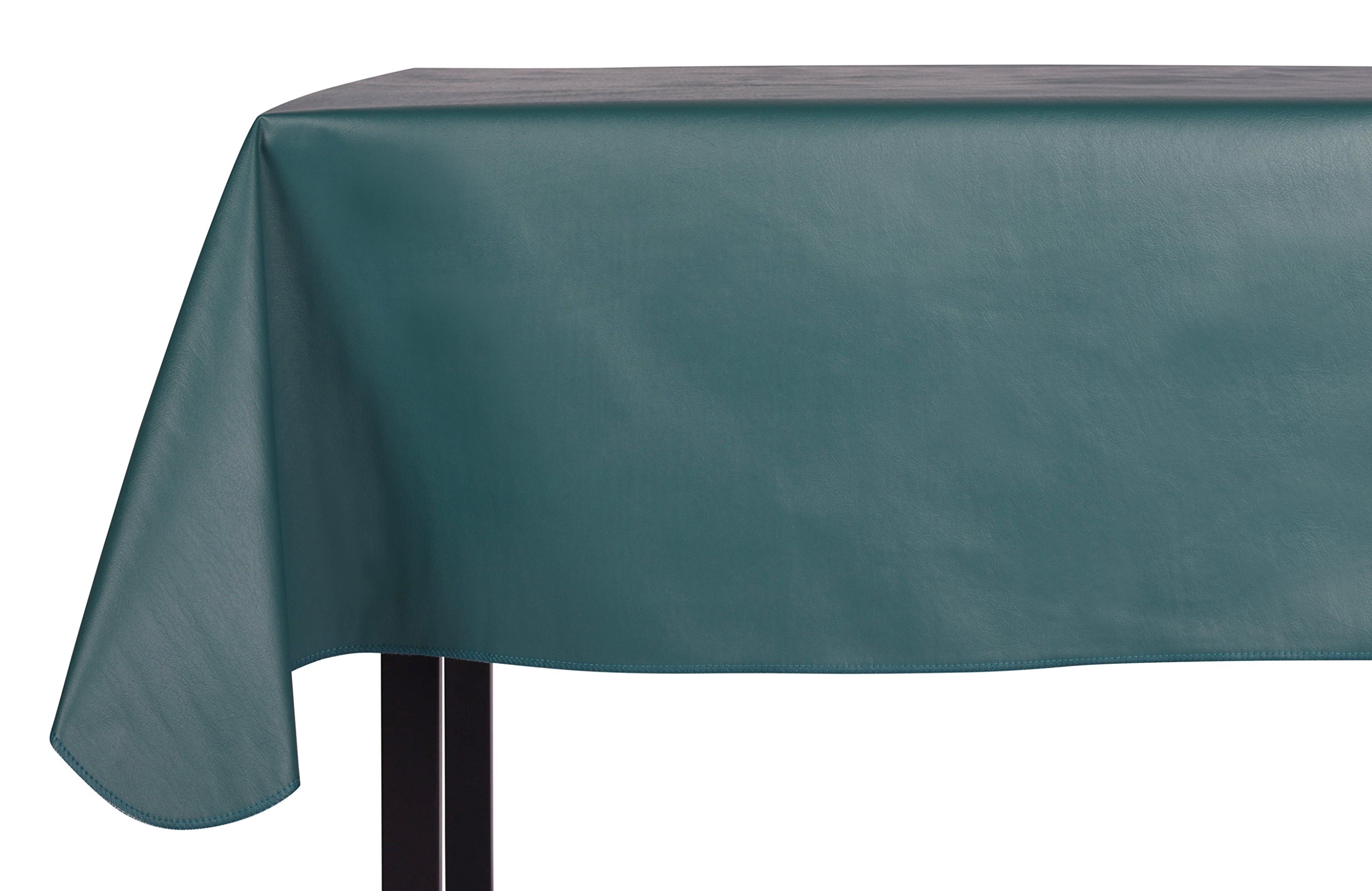 Yourtablecloth Heavy Duty Vinyl Rectangle or Square Tablecloth – 6 Gauge Heavy Duty Tablecloth – Flannel Backed – Wipeable Tablecloth with Vivid Colors & Many Sizes 52 x 70 Teal