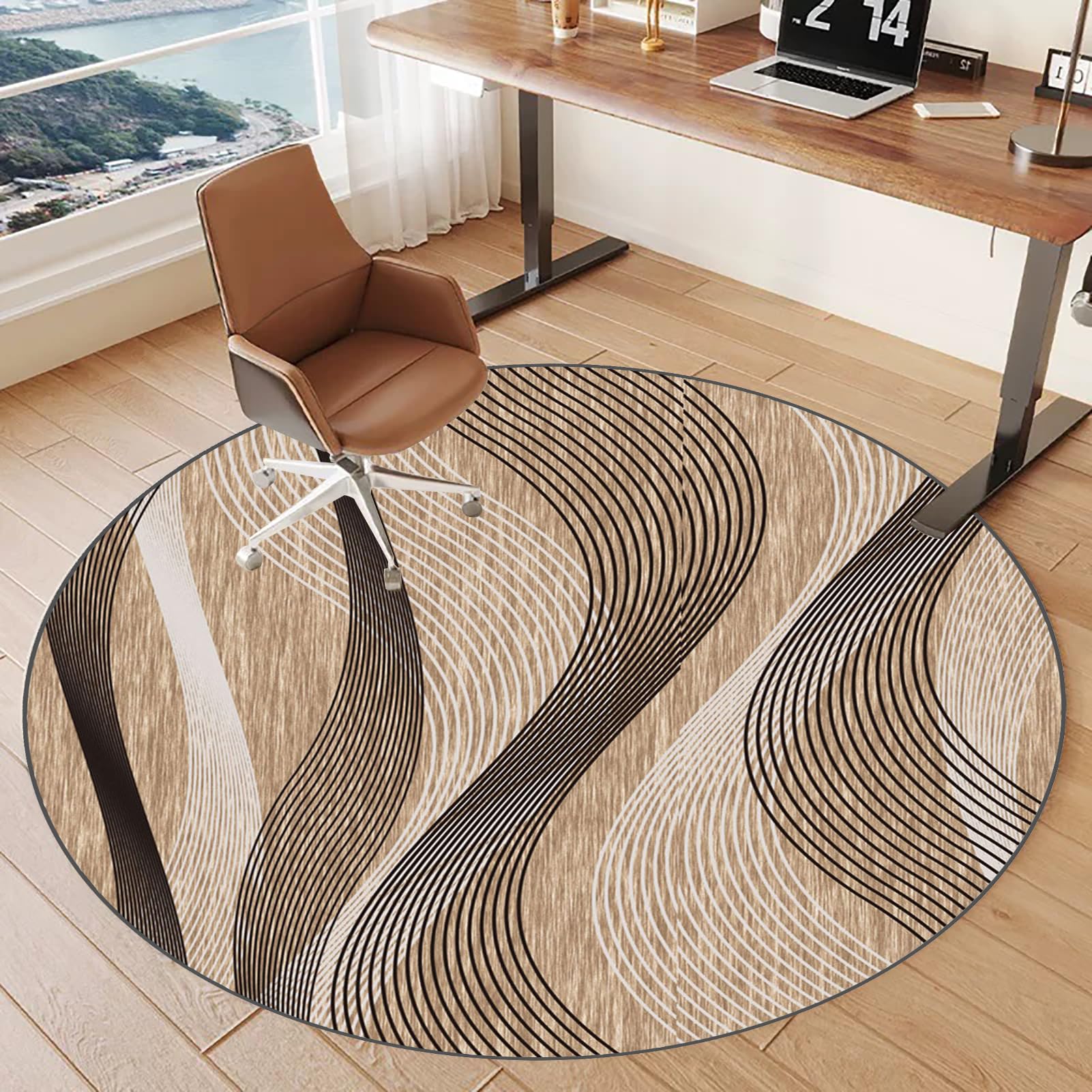 Tkuhknag Color 187 130 Cm Non-Slip Carpet Protector Chair Mat, Office Chair Mat For Hard Floor, Round Gaming Computer Chair Mat For Hardwood Floors Tile Laminate Floor Rolling Chair, Desk Chair Mat Large