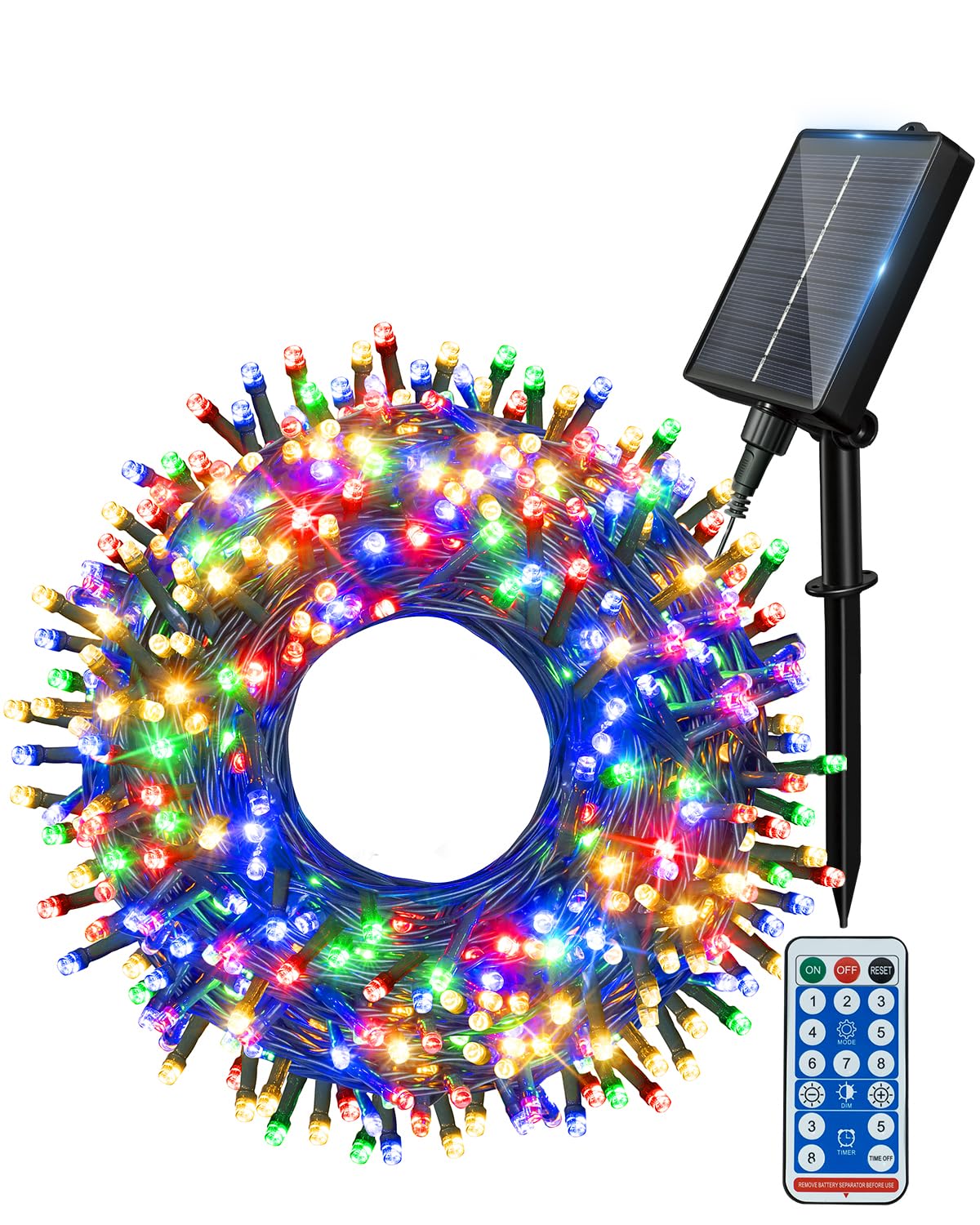 Ollny Solar Lights Outdoor Garden 40m 400 LEDs Fairy Light, Waterproof Multicolour String with 8 Modes Large Capacity, Outside Decorative Lighting for Tree Fence Gazebo Patio Camping Decorations
