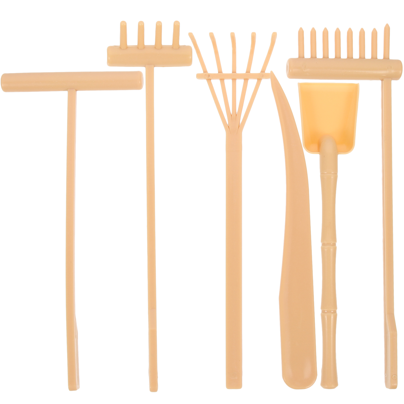 Set de 6 herramientas de jardín Zen de plástico khaki miniatura 7
