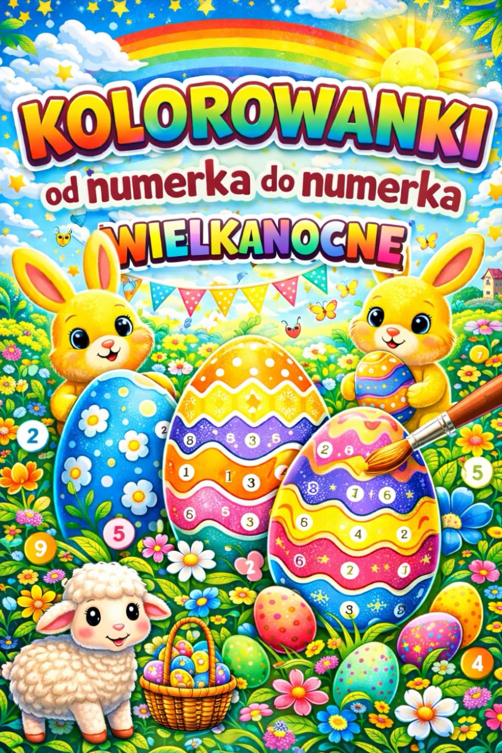 Kolorowanki wielkanocne z numerkami: Kolorowanie wg numerów i przypisanych im kolorów