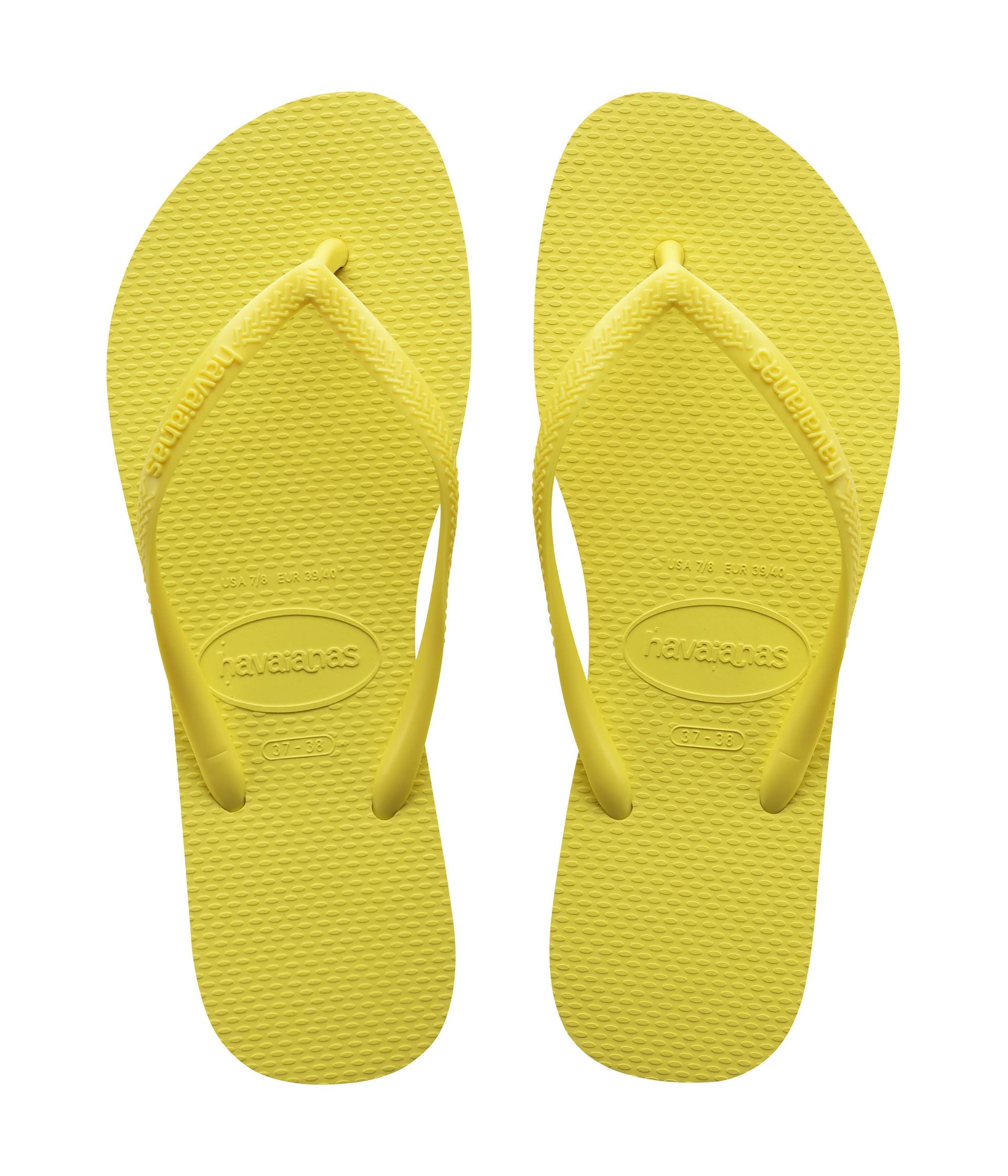 Havaianas Girl's Slim Flip Flop Sandal (Toddler/Little Kid/Big Kid) Pixel Yellow 29-30 (US 13-1 Little Kid) M