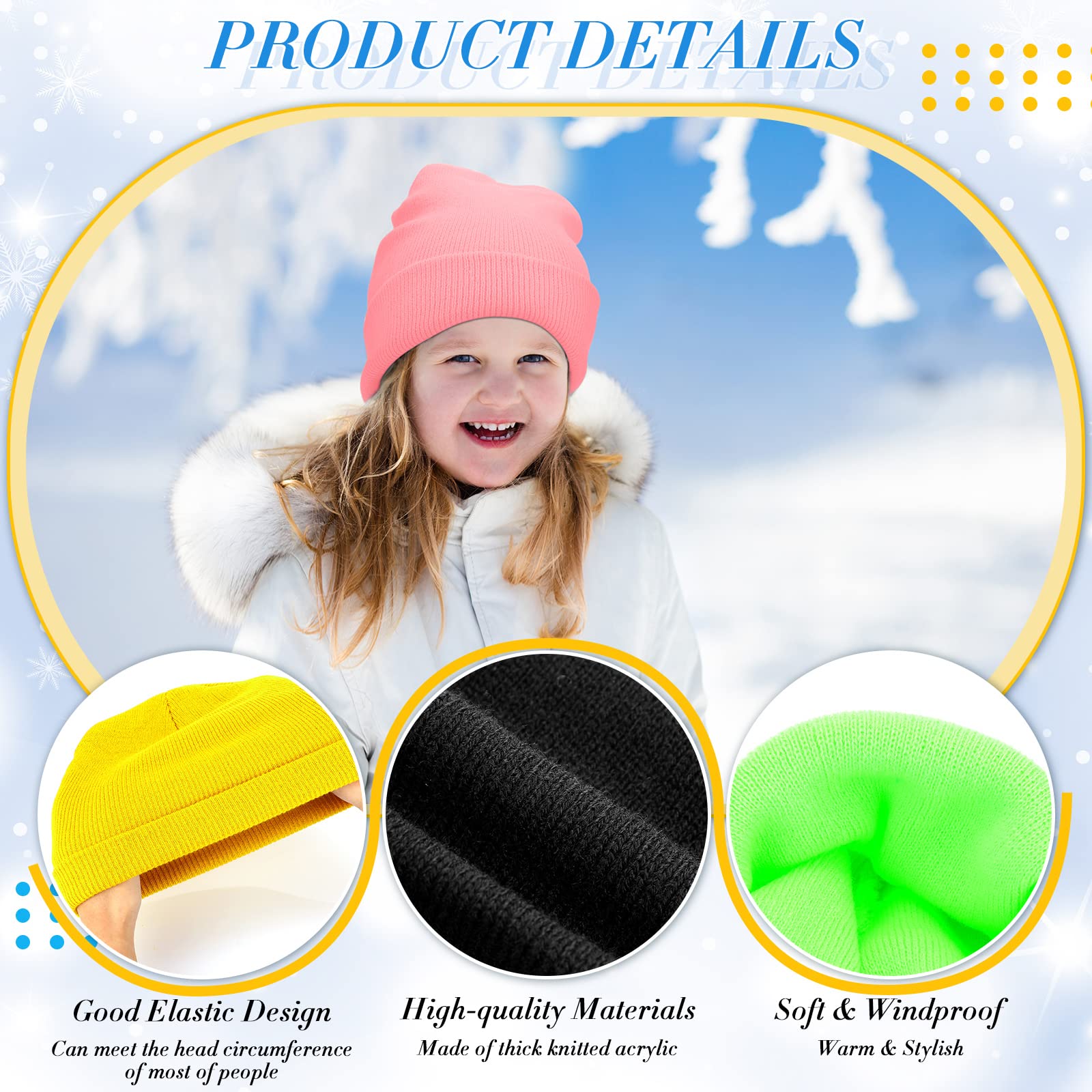 Xtinmee Wintermütze und Handschuhe für Kinder, warm, Strickmütze, dehnbar, volle Finger, Handschuhe, Uni, kaltes Wetter, 100 Stück, In verschiedenen Farben erhältlich, Einheitsgröße