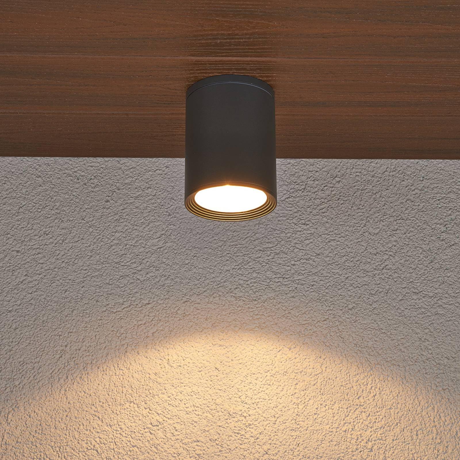 Lucande Plafonnier Minna Noir Aluminium E27 Saillie Lampe Plafond