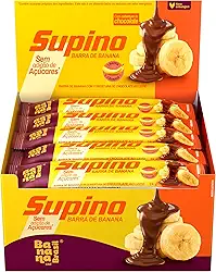 Banana Brasil - Barra De Frutas Supino Zero Banana Com Cobertura Chocolate Ao Leite - (20 Unidades de 24g)