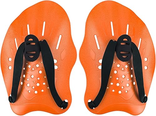 Miniatura 13 de Raquetas de natación con correas ajustables – Paletas de mano para natación de regazo, equipo para mujeres, hombres y niños (1 par)
