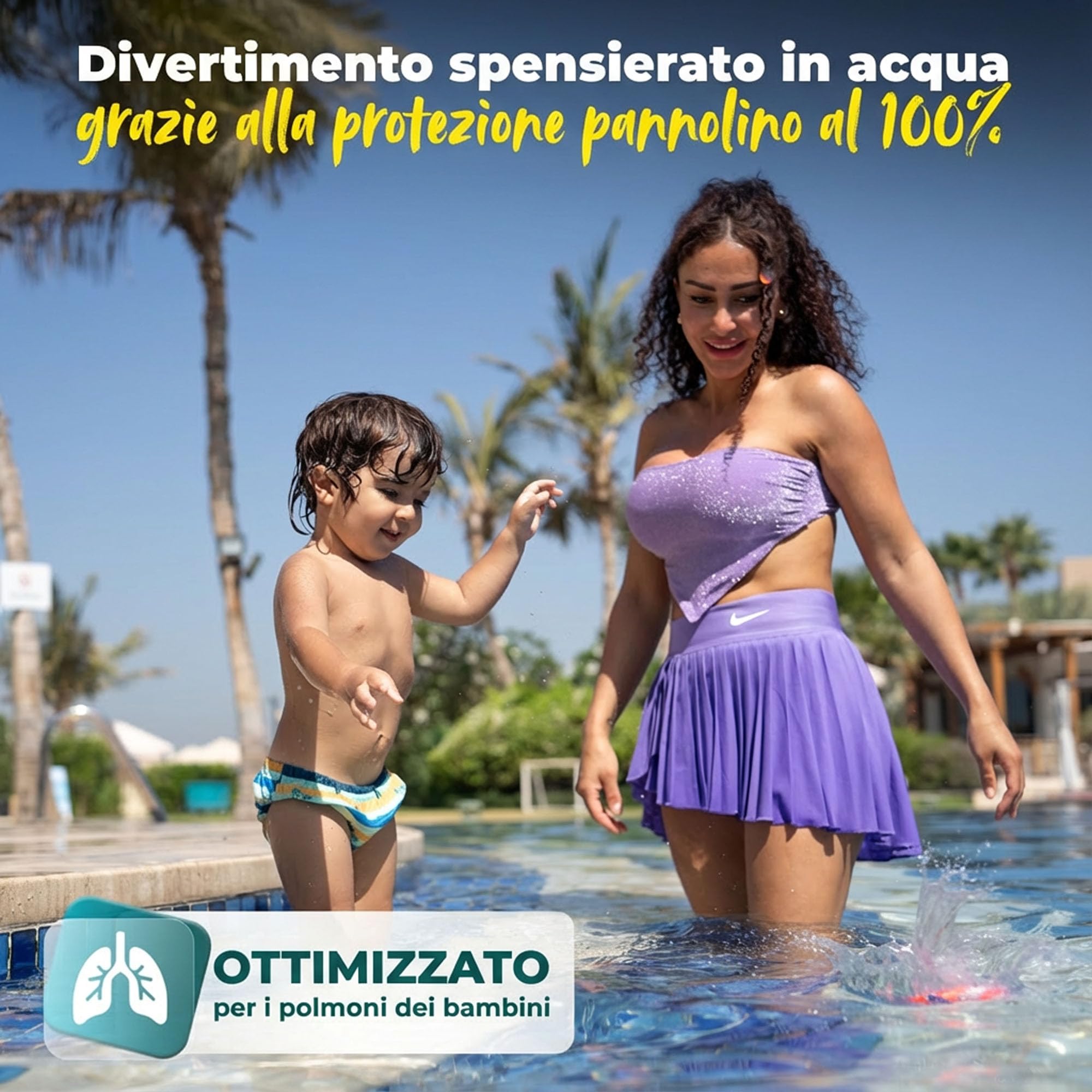 KIDVERSE Pannolini da nuoto riutilizzabili per neonati 1-2 anni con borsa