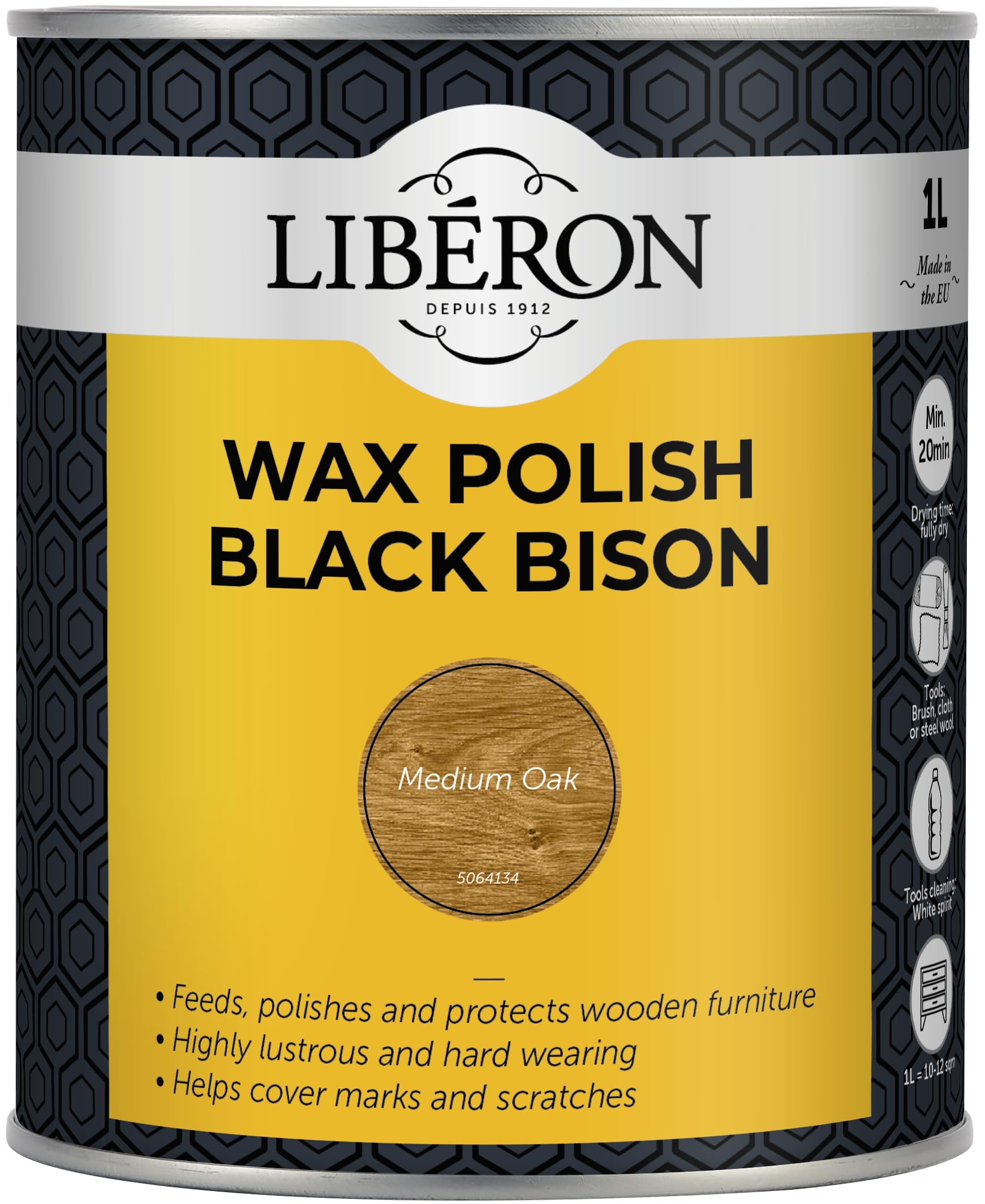 Liberon 126868 Black Bison Wax Paste Dark Oak 150Ml | Power Tools Direct