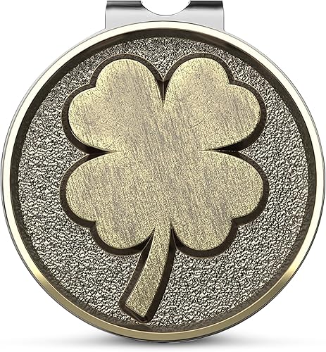 Miniatura 1 de K9King Lucky - Marcador de pelota de golf de trébol de 4 hojas y clip magnético para sombrero de golf, accesorios de golf verdes para hombres y