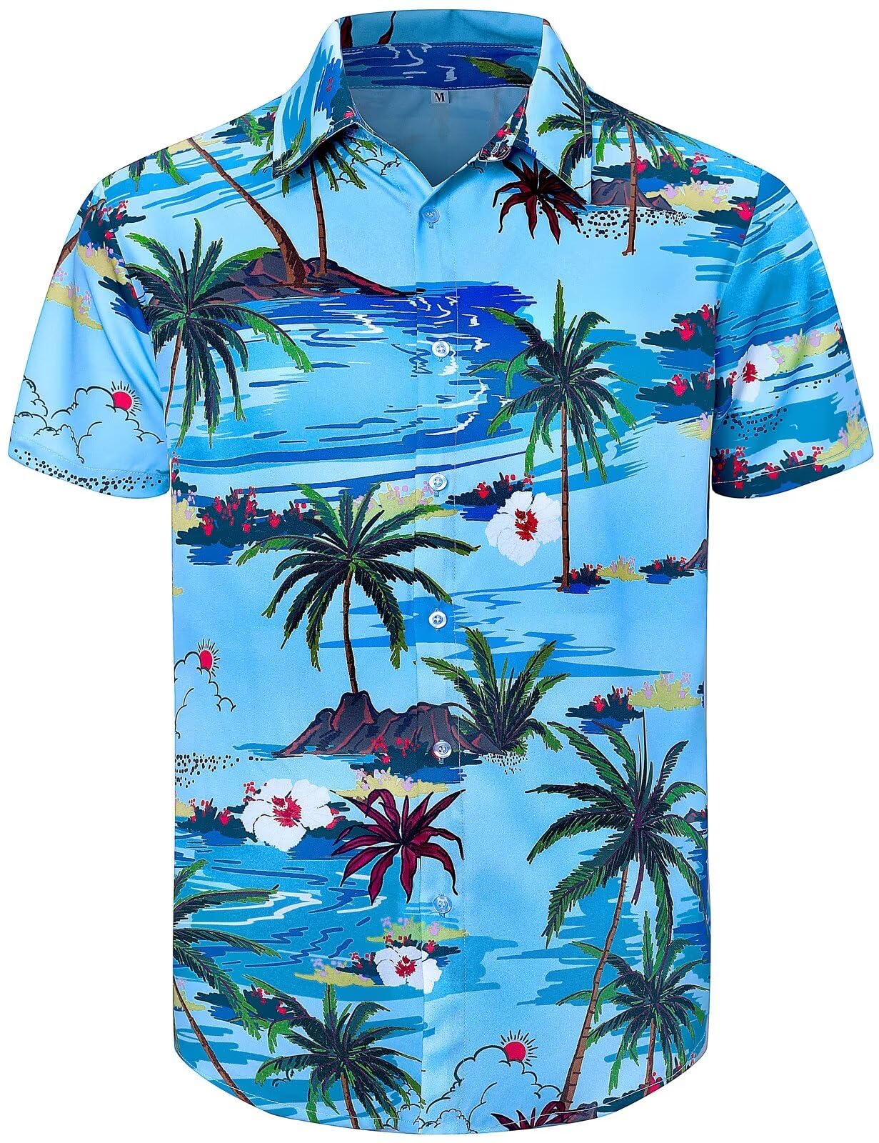Men's Hawaiian Shirt Button Down Summer Short Sleeve Shirt