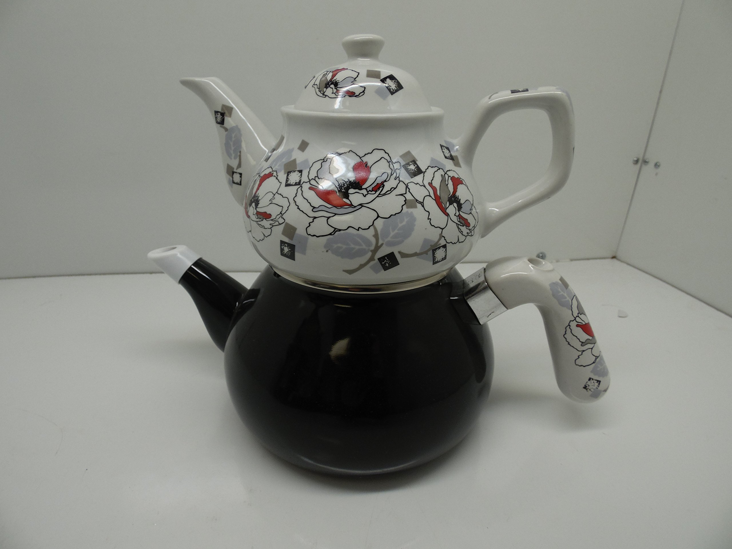 3 Pieces Tea Kettle Set-Family Size,Enamel,Stove Top, Fifth One.