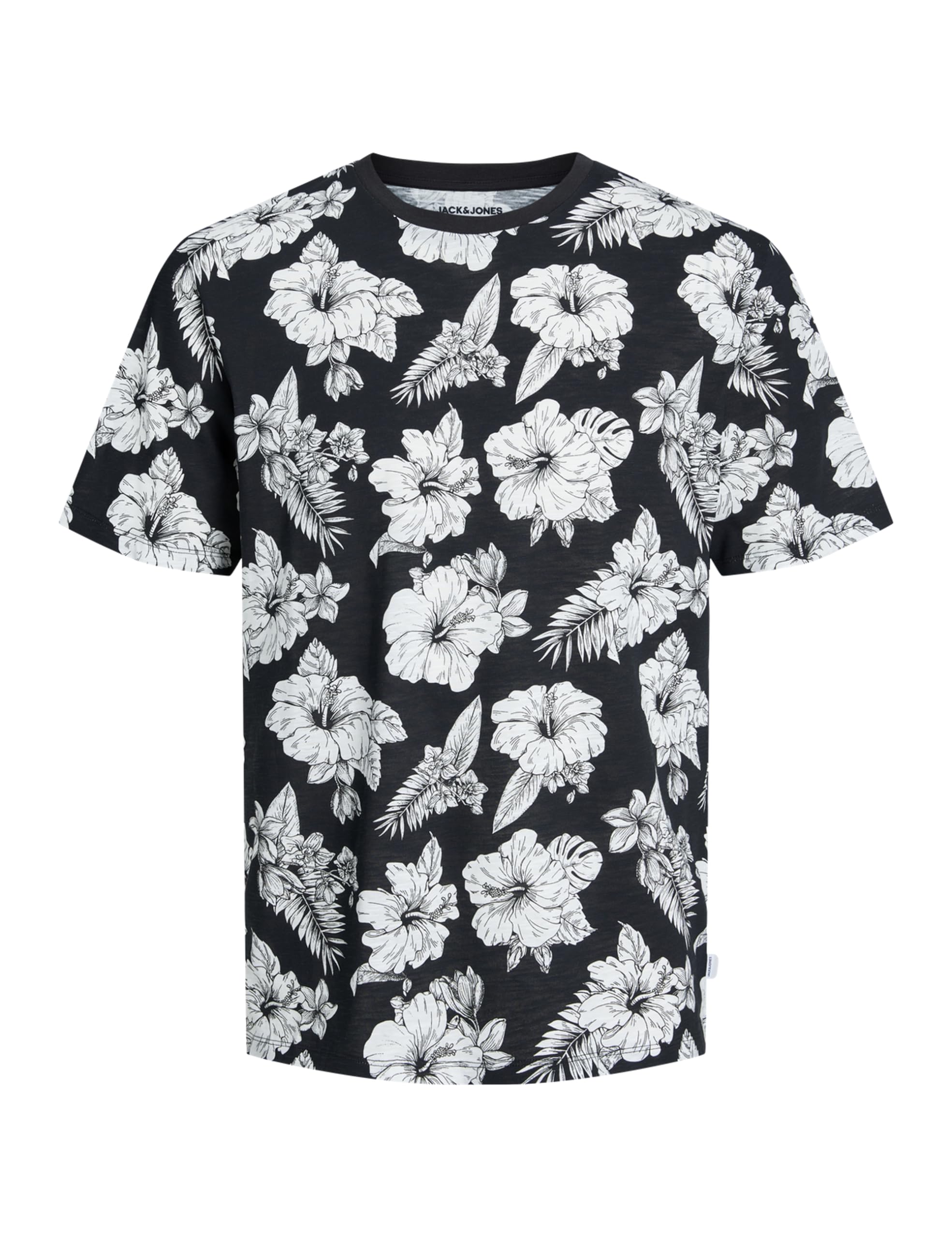 JACK & JONES JJGURU AOP Tee SS O-Neck, Black, S