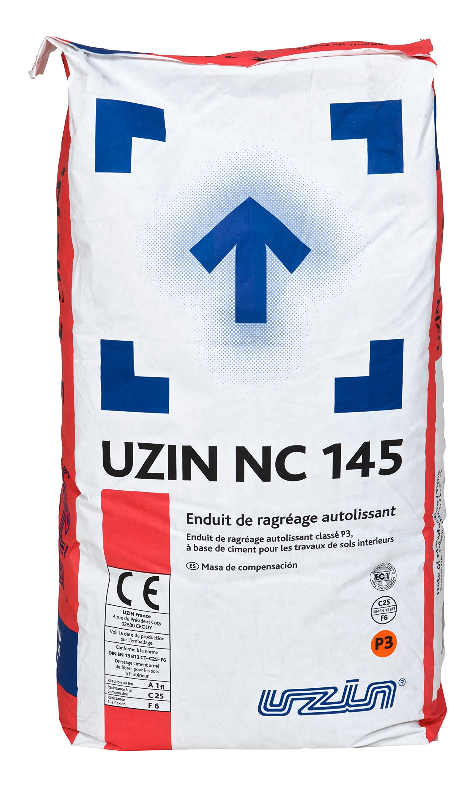Rayt 188-42 Uzin NC-145 Pasta autoniveladora base cemento. Grosor máximo: 10 mm por fase de trabajo. 25 kg