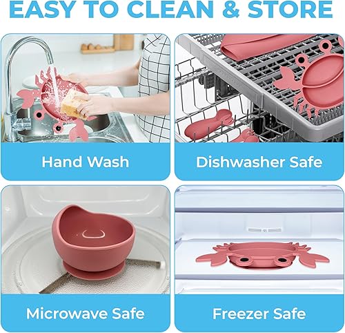 Miniatura 5 de Baby Led Weaning Supplies - Juego de alimentación de silicona para bebés - Juego de platos de succión de silicona ultra completos. Juego de platos