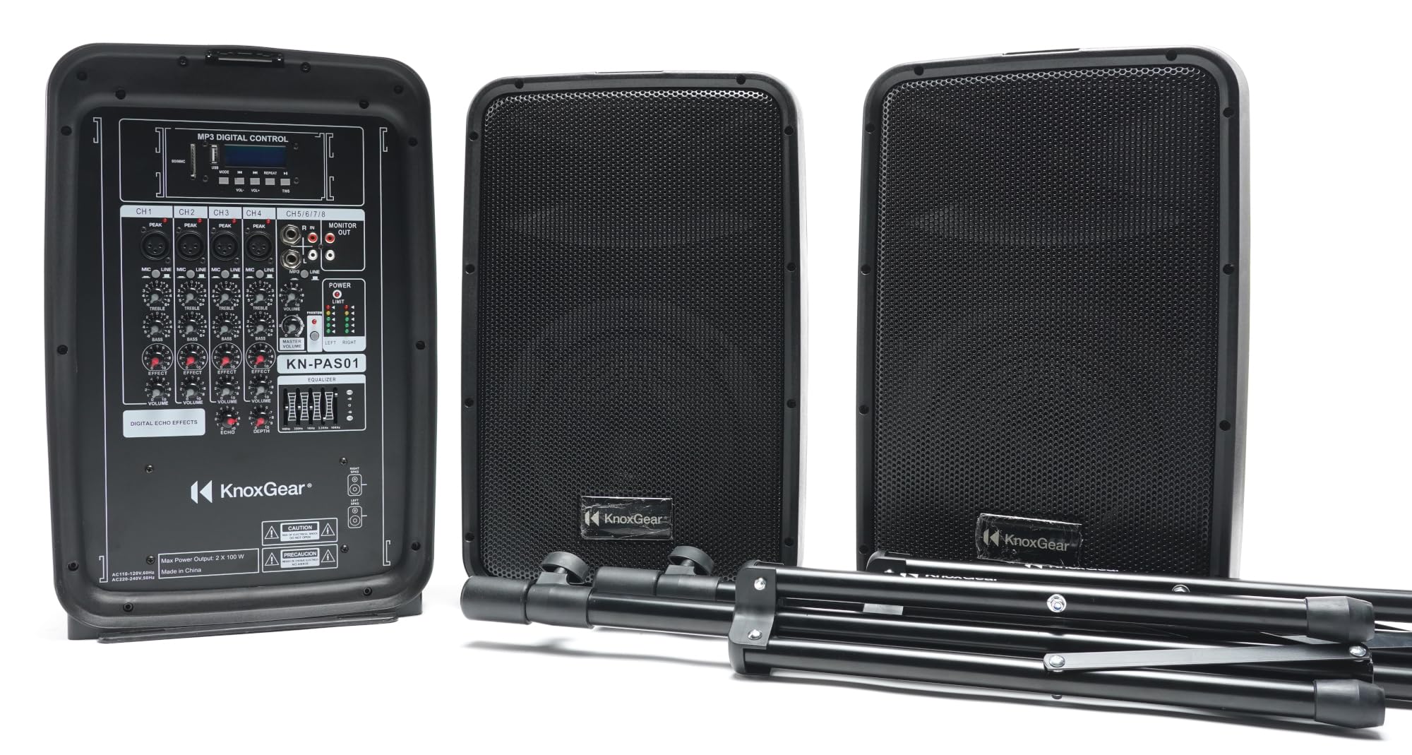 Buy Knox Gear Dual Speaker and Mixer SetPortable 8” 300 Watt DJ PA