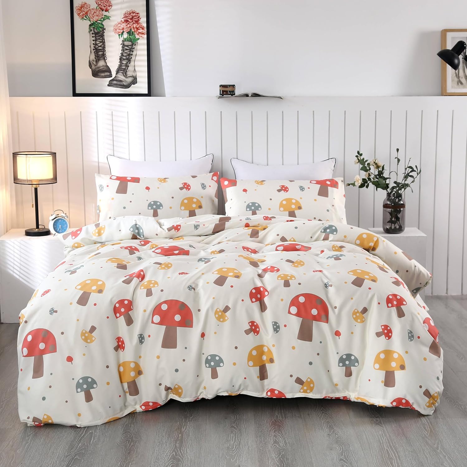 Amazon.com: SDIII Cute Mushroom Duvet Cover Full wirh 2 Pillowcase, Not ...