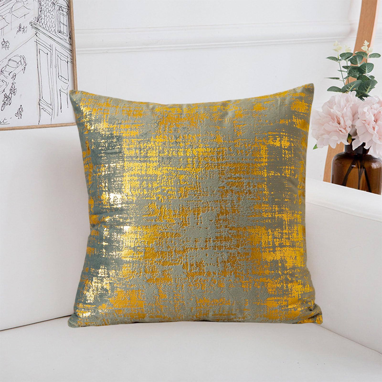 Neck Pillow for Sleeping Velvet Home Pillow Set for Living Room and Bedside Modern Sofa Cushion Collection for