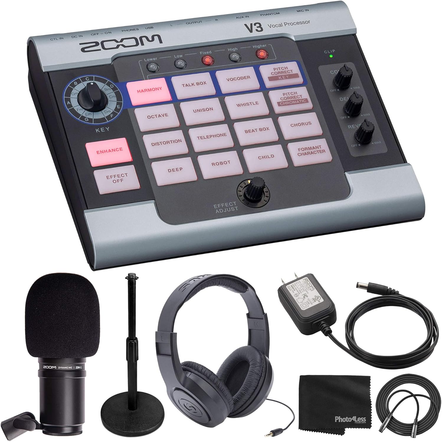 Buy Zoom V3 Vocal Effects Processor Zoom ZDM1 Dynamic Microphone OverEar Stereo Headphones