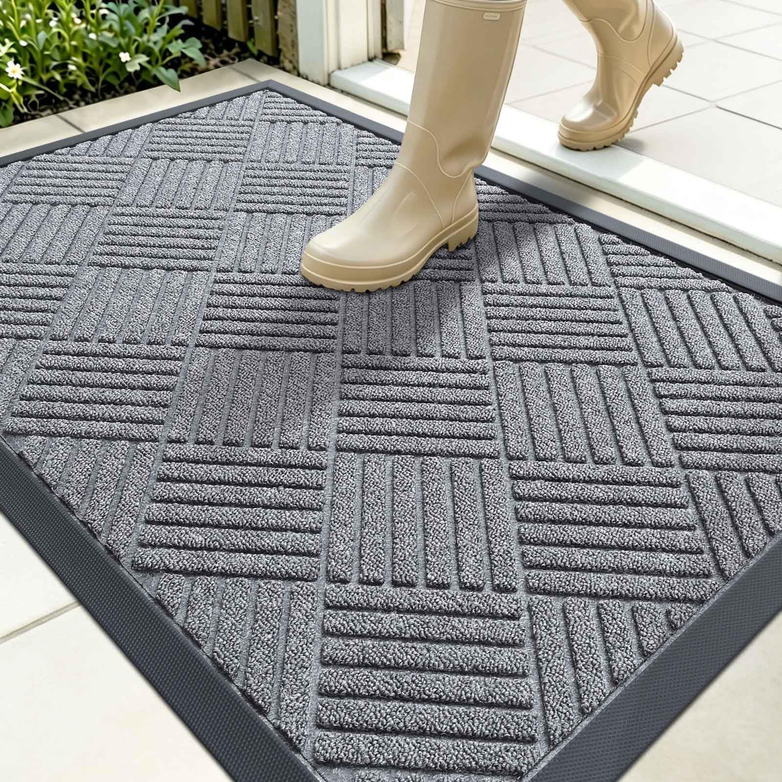 OLANLY Front Door Mat Outside Entrance 35x23, Waterproof Heavy-Duty Doormat