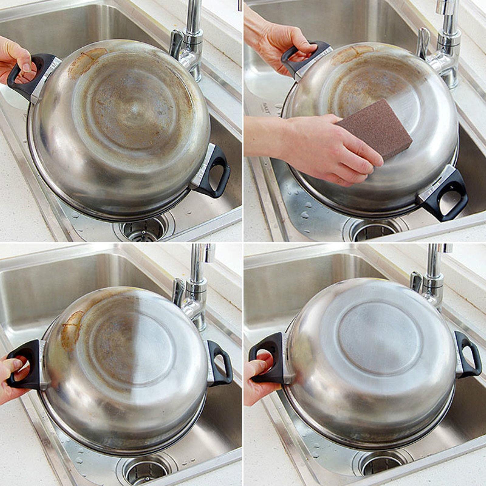 rrrrr 1/12PCS Spugna Gomma Magica per la Rimozione di Ruggine Pulizia Cotone Gadget Da Cucina Accessori Disincrostazione Pulito Rub Pot Utensili Da Cucina