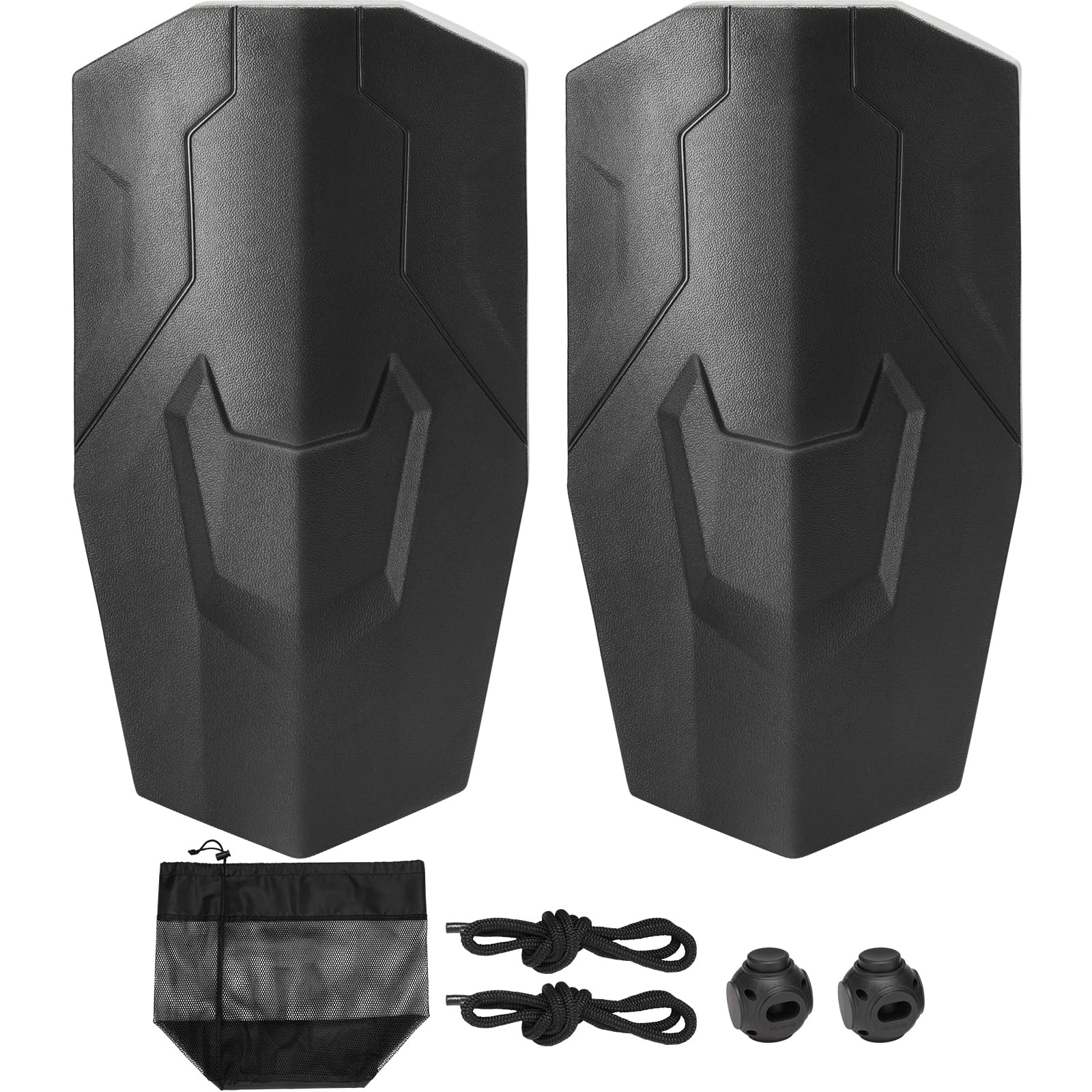 Happybuy 8.6x16” Boat Fenders, EVA-Made. with Ropes & Bag, no Inflation. Perfect for Docking Class A/1/2 Boats, Sleek Black Design.