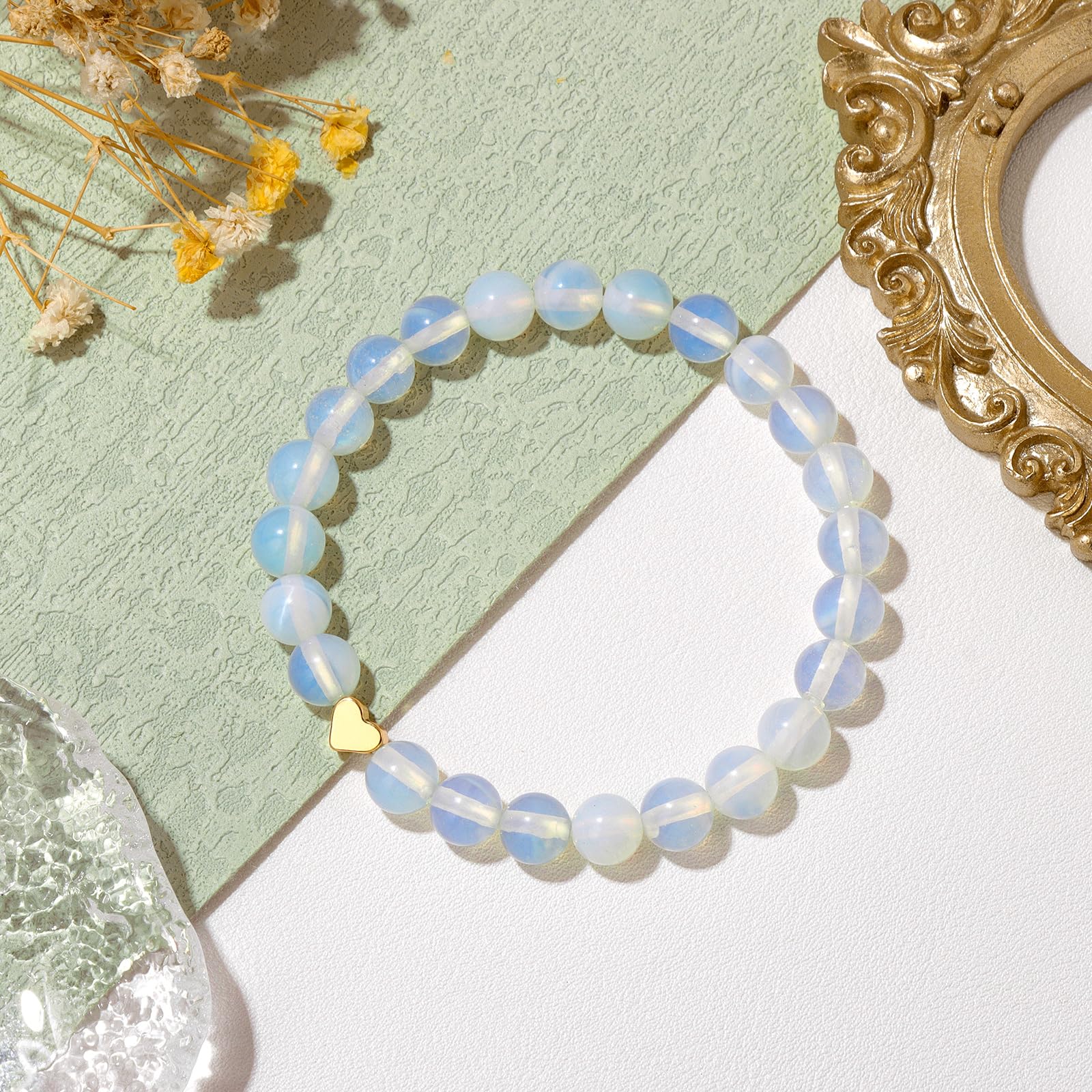 Pulsera para Mujer, Pulseras de Cuentas para la ansiedad, joyería, Pulsera de Piedra y Cristal, Alivio del estrés, Cuentas de Yoga, Pulseras de Chakras para Mujer, Rosa