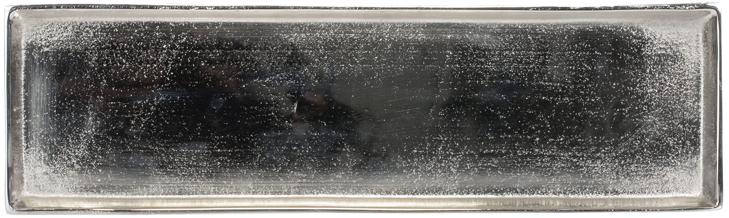 Brandsseller Bandeja Decorativa Aprox. 44 x 12 cm Plato Bol Decorativo Decoración Posavasos Aluminio Rectangular - Plata