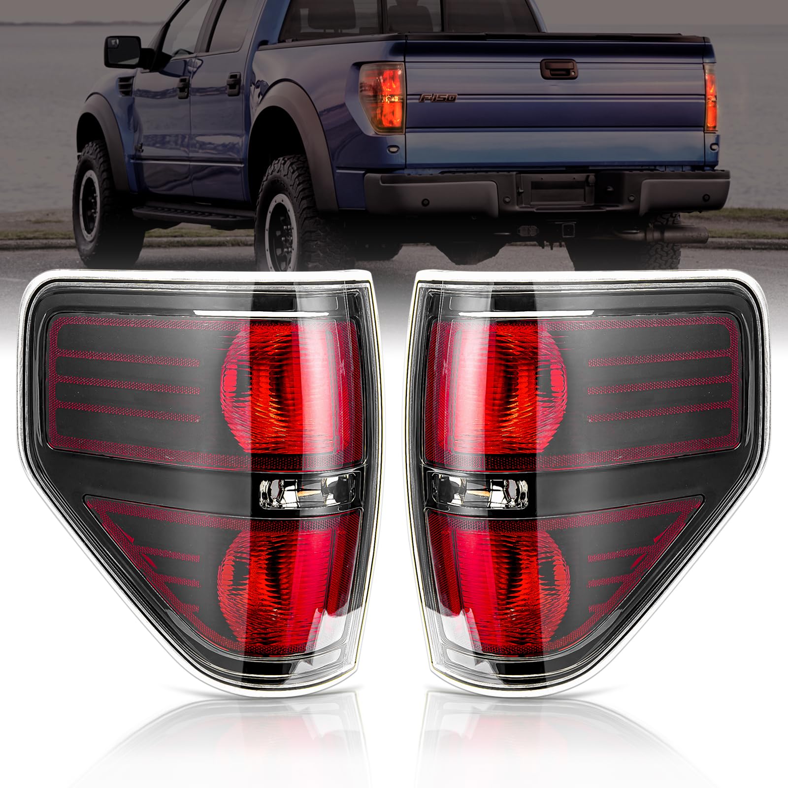 GDDGHS F150 Tail Lights Fits for 2009 2010 2011 2012 2013 2014 Ford F-150