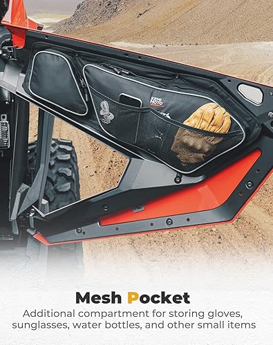 Miniatura 5 de kemimoto PRO XP - Bolsas de puerta compatibles con RZR, 2 bolsas de almacenamiento 1680D compatibles con RZR con rodillera extraíble y cremalleras