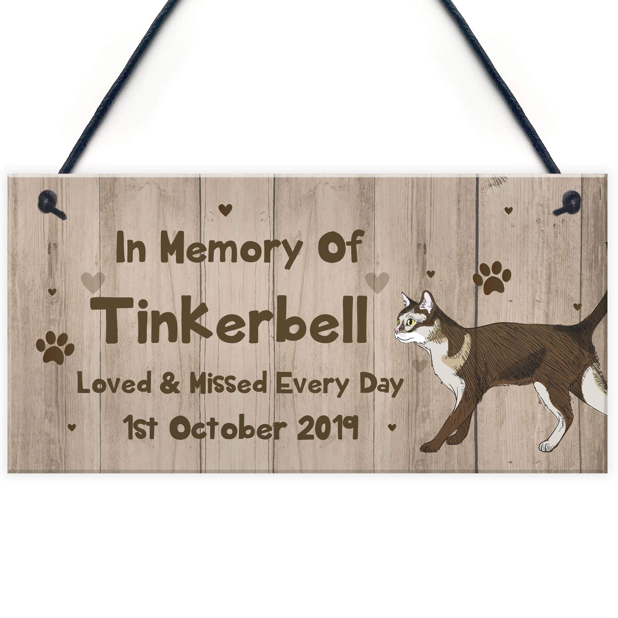 RED OCEAN Pet Memorial Plaque Personalised In Memory Plaque Cat Memorial Gift Cat Signs