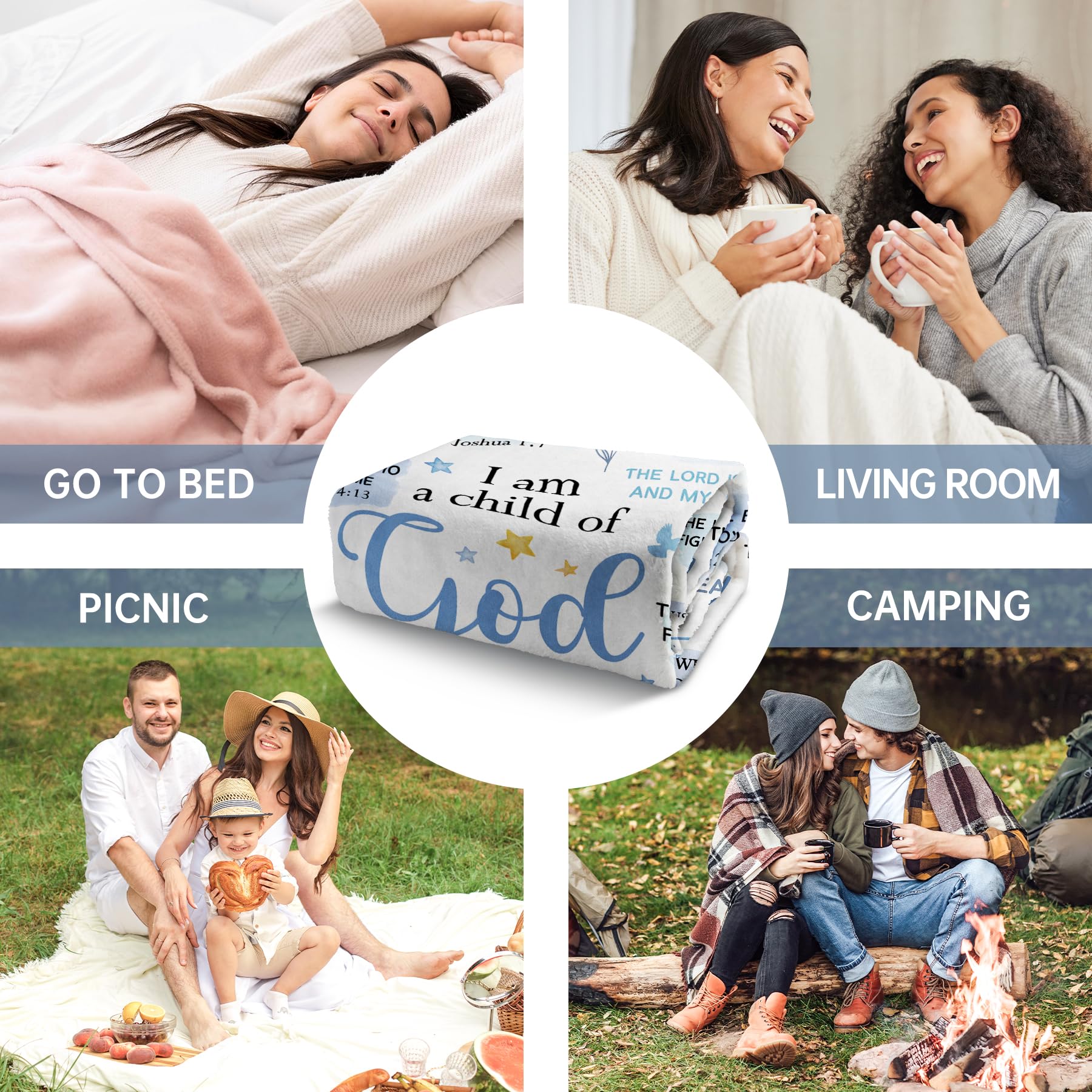 Baptism Gifts for Boys, I Am a Child of God Blanket, Christian Gifts for Men Birthday, Teen Boy Gifts Trendy Stuff, Inspirational Confirmation & First Communion Gifts for Boys (50 * 60)