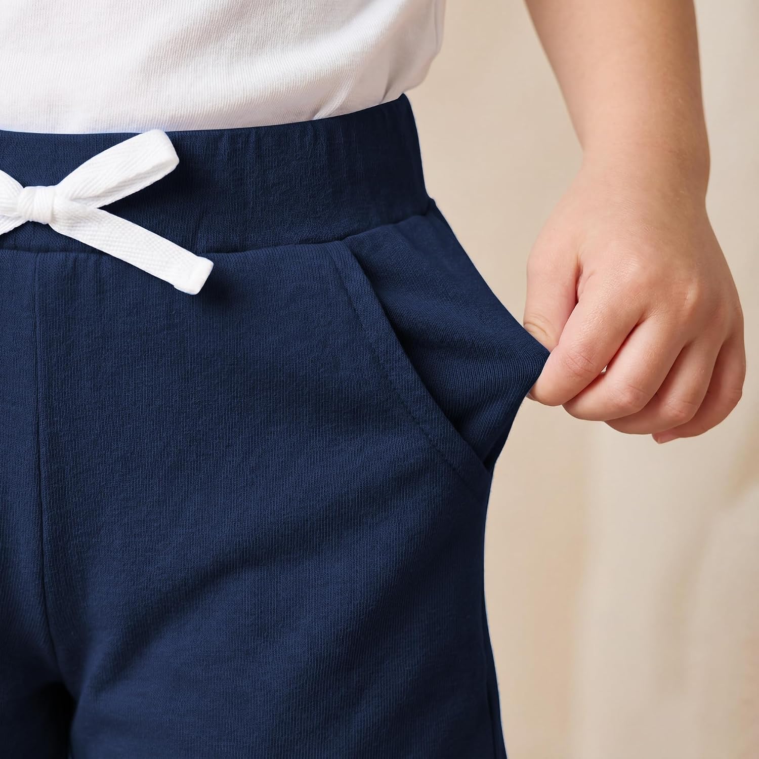 DREAM BUS Baby Boy Toddler Cotton Shorts, 3-Pack with Pockets, Soft Stretch Fit, 12M–5T
