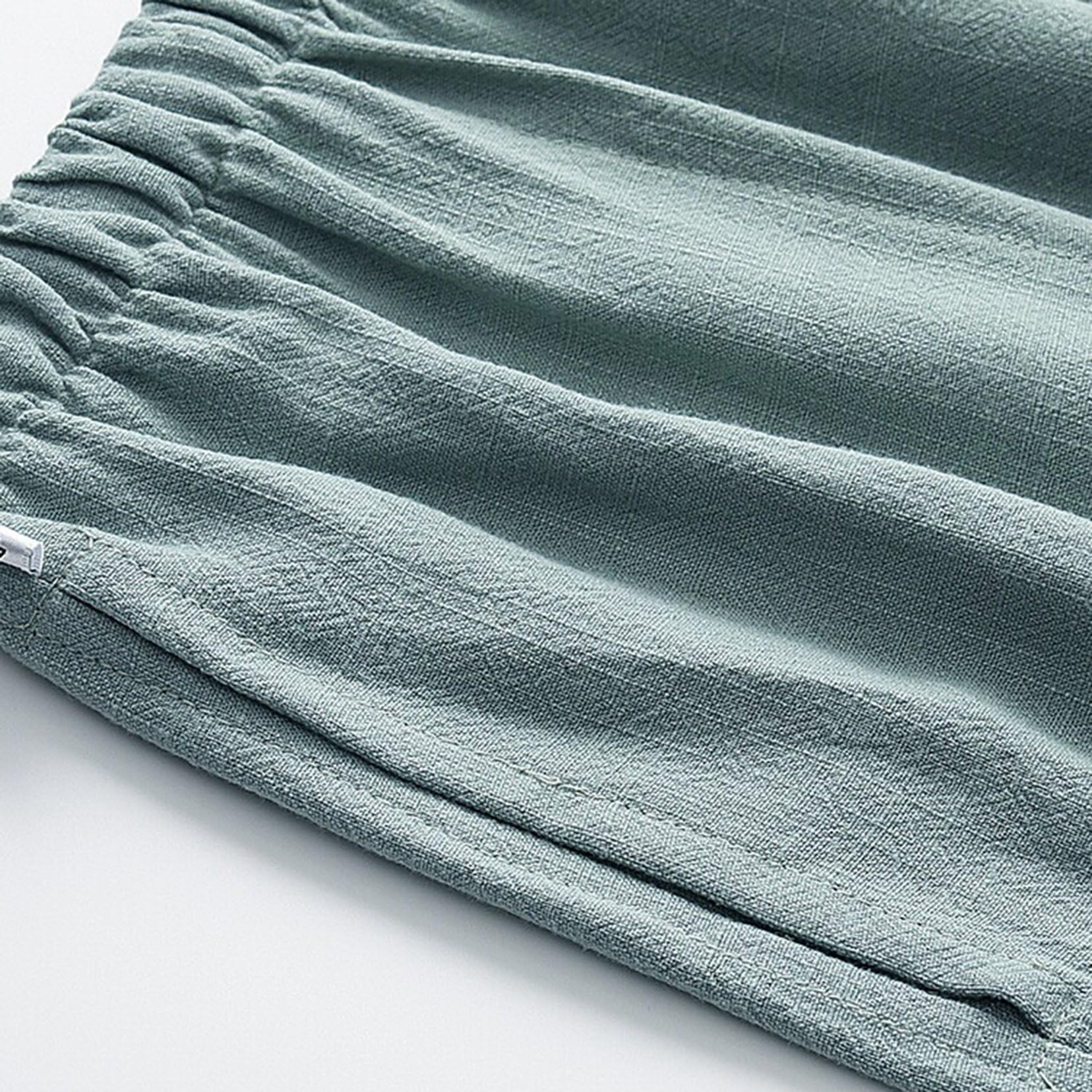 Pantalones de chándal de color sólido para hombre, pantalones de playa rectos y holgados, cortos, de estilo chino para el verano