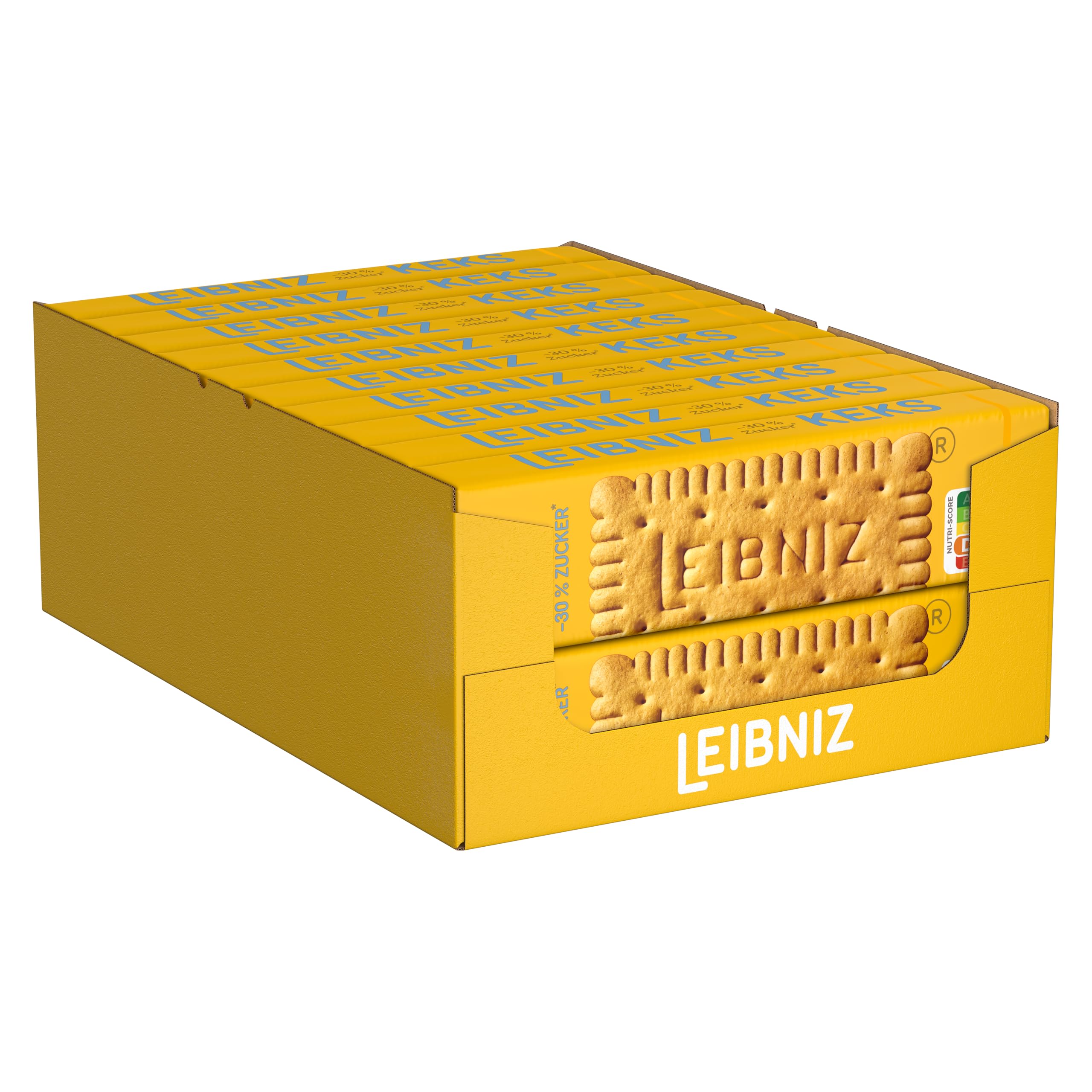 LEIBNIZ Butterkeks -30 % Zucker, 20er Pack, zuckerreduzierte Butterkekse, knusprige Kekse in Großpackung als Vorrat oder zum Verkauf (20 x 150 g)