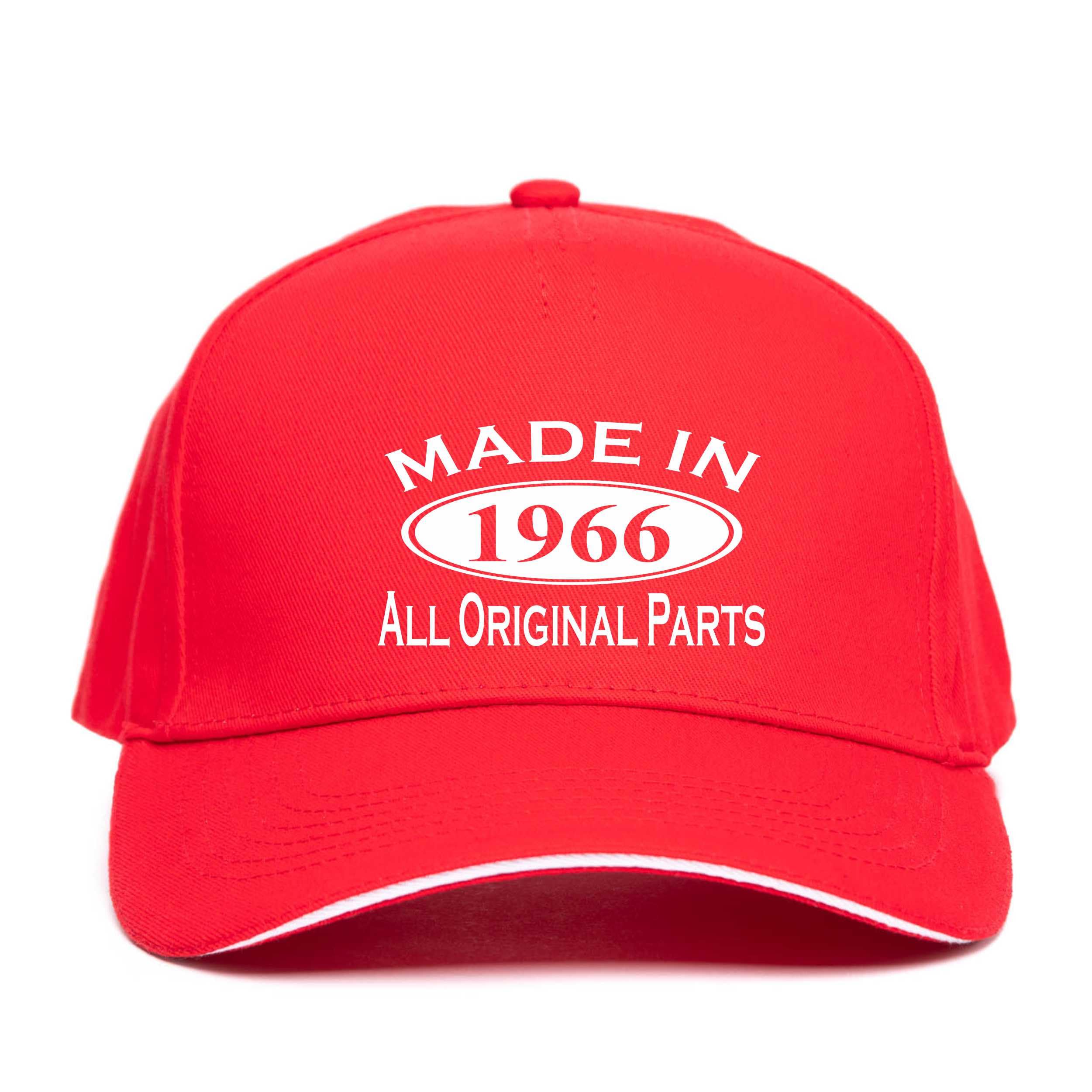 Print4U Made in 1966 Baseball Cap 60th Birthday Gift Age 60 for Men & Women Red