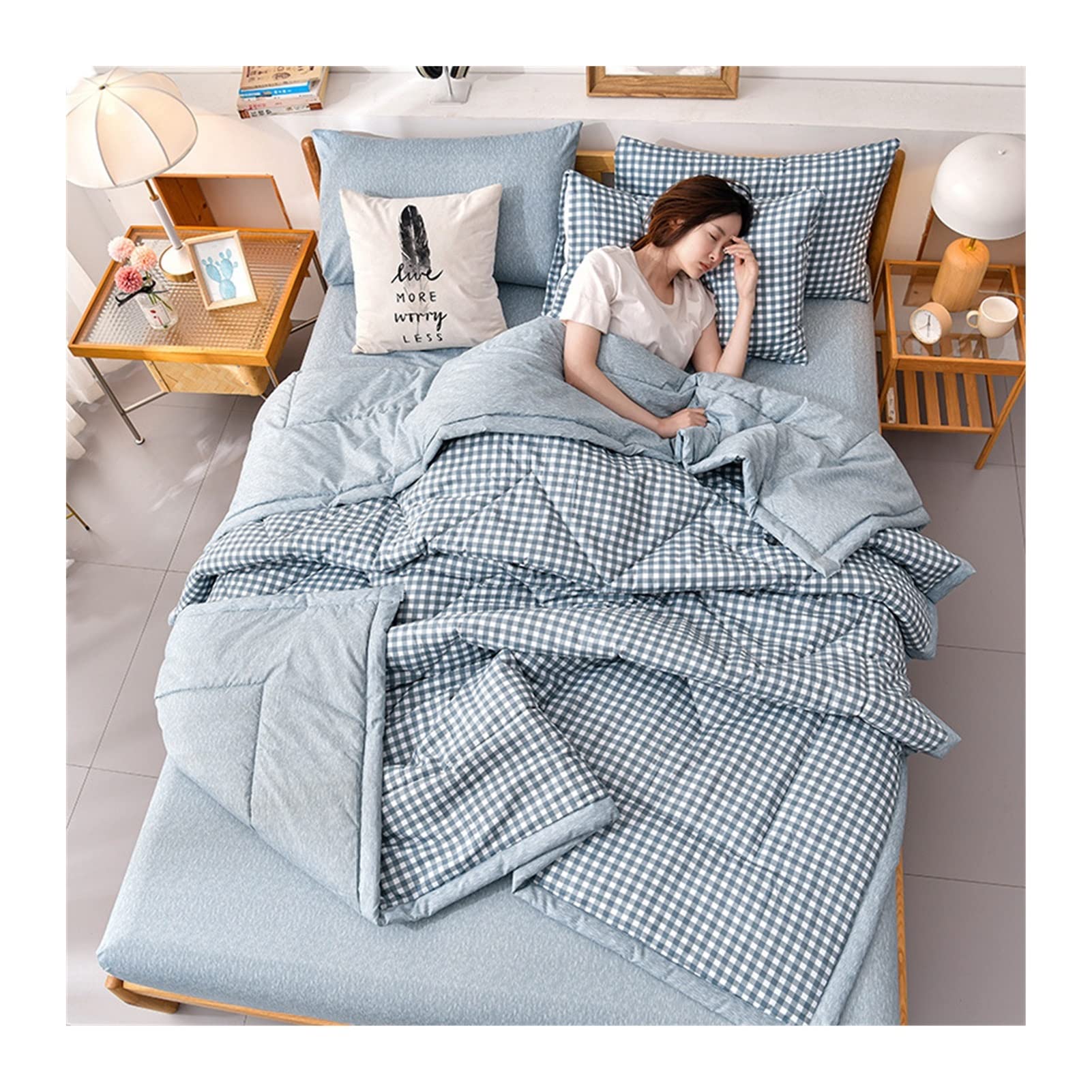 DUBTEDHOU Summer Blanket Lightweight Cooling Blanket Air Condition Summer Quilt Multicolor Multiple Sizes(A12,Quilt-100X150CM)