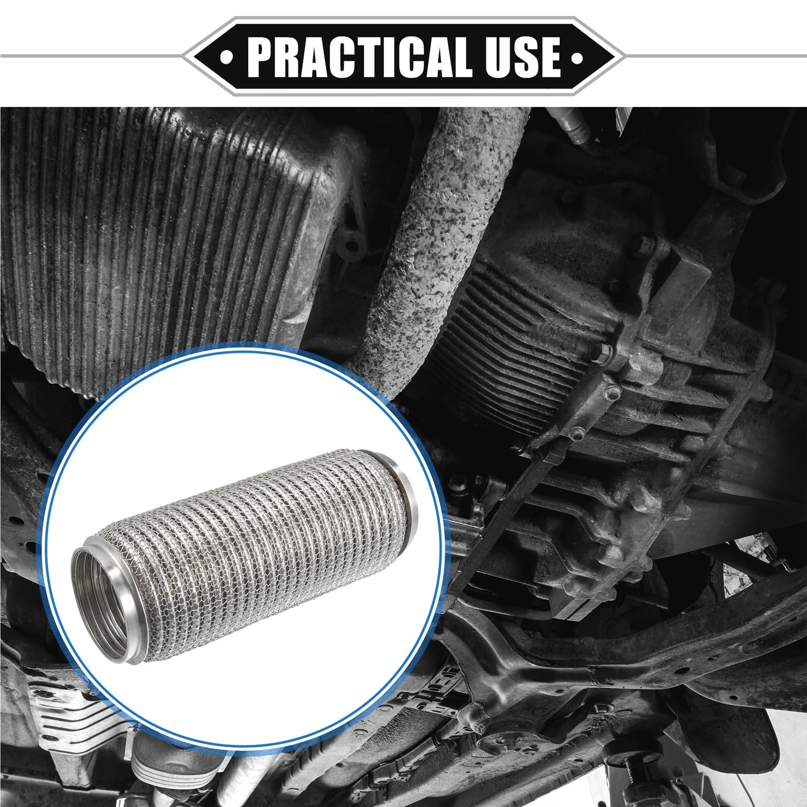 Car Silencer 45/50//63/65/76/75mm elastyczna rura wydechowa tłumik samochodowy uniwersalne złącze wydechowe akcesoria(76x82x203mm)