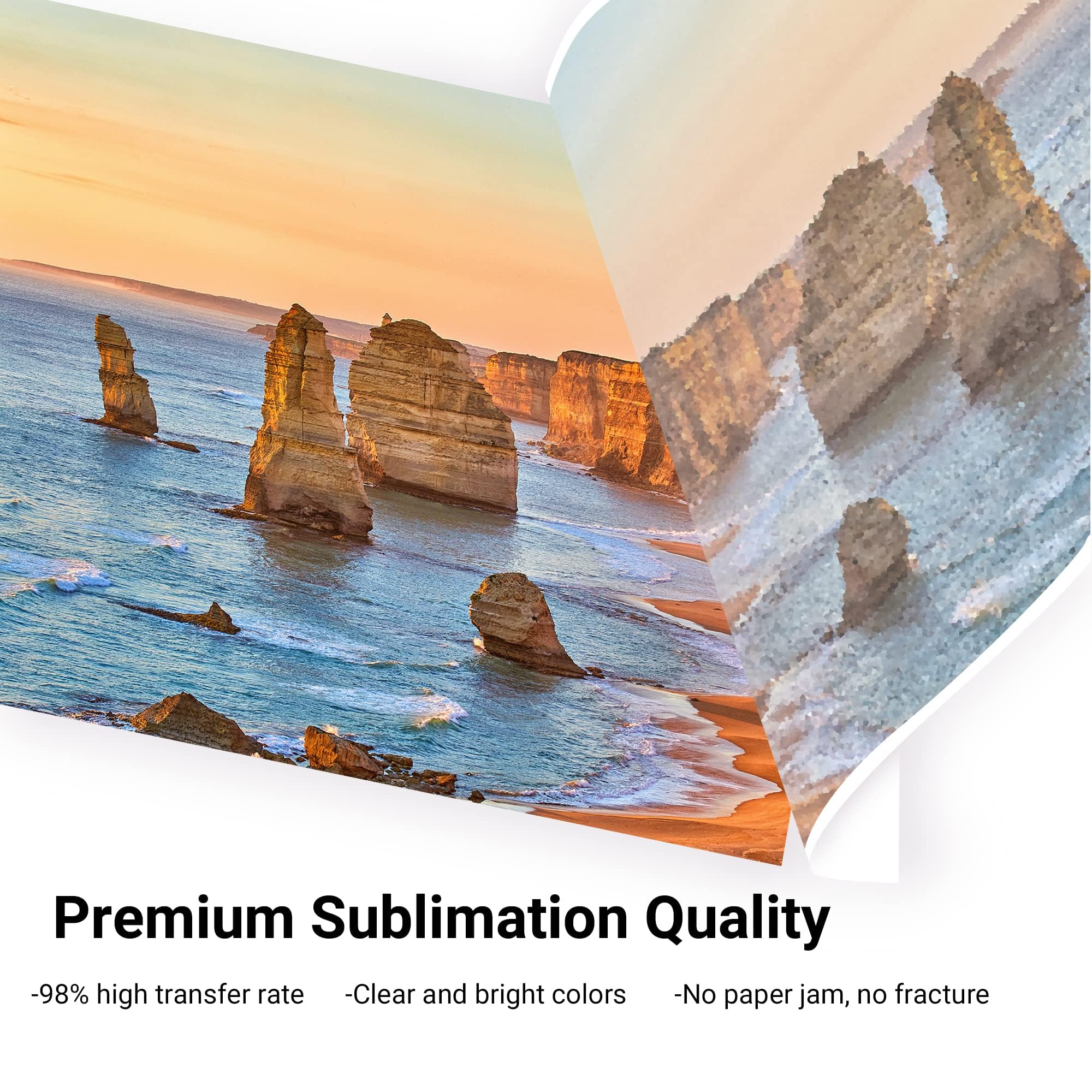 akaca Inchiostro Sublimazione 560ML Set con 100 fogli sublimazione A4, 210 x 297 mm, 125 g/m², Compatibili con Epson EcoTank Supertank Stampante ET-2720 ET-2760 ET-2800 WF7710 ET-2850