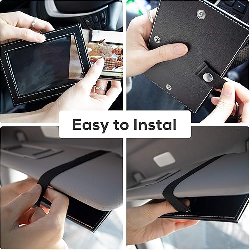 Miniatura 4 de Temlum Visera de piel sintética para fotofotos estándar de 5 pulgadas (3.5 x 5 pulgadas), muestra tus fotografías tanto vertical como