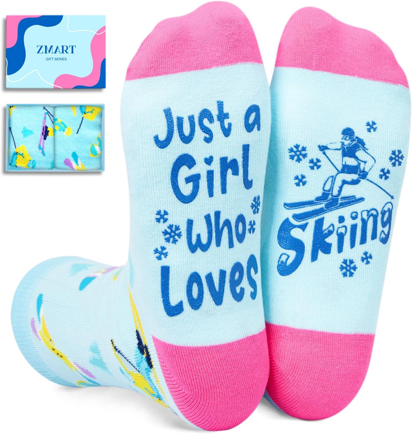 Zmart Unique Socks For Women - Gymnastics Yoga Skiing Tennis Gifts