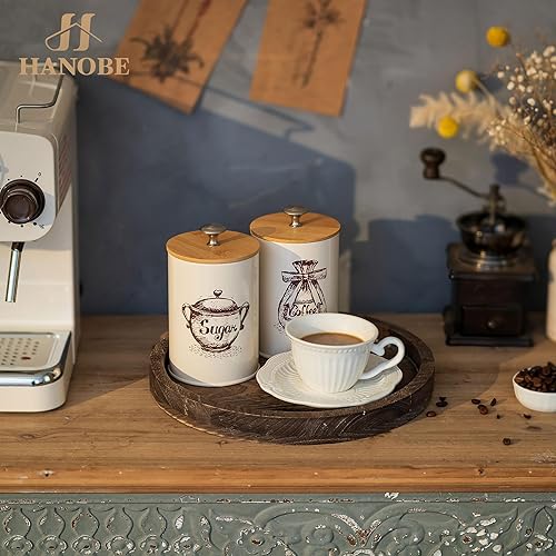 Miniatura 9 de Hanobe Bandeja decorativa de madera para servir plato de madera redondo rústico para decoración de centro de mesa, bandejas pequeñas para